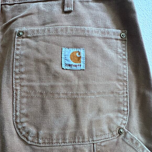 Carhartt B01 BRN Double Knee Canvas Work Pants Dungaree Fit 34x36 - Picture 5 of 7